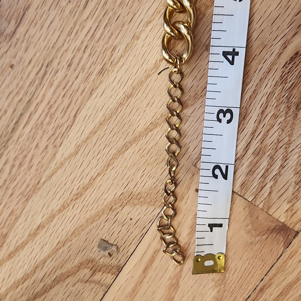 Tortoiseshell Gold Chain Necklace Adjustable Length Chunky - Picture 7 of 10